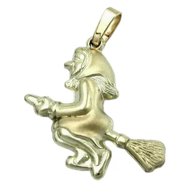 Immagine prodotto di Ciondolo 20x22mm strega opaca-lucida oro 9ct 20x22mm