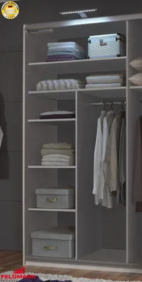 Produktbild von Inneneinteilung 87cm Zübehör für Kleiderschrank Nachbildung Leinen grau Neu