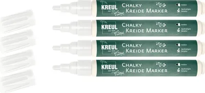 Produktbild von KREUL Chalky Kreidemarker Weiß, 4 Stück