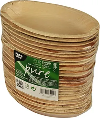 Produktbild von Papstar Palmblatt pure Schalen oval 300ml 200x125x30 mm 25 Stück