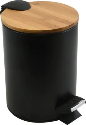 Produktbild von Spirella Kosmetikeimer 5 Liter Edelstahl mit Absenkautomatik und Inneneimer "Adonis" Badezimmer Mülleimer Softclose Abfalleimer Schwarz