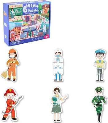 Produktbild von Farbenfrohes Kinder-Holzpuzzle - Charakter KP22045