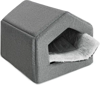 Produktbild von SuperKissen24. Hundebox für Mittlere und Große Hunde und Katzen - Hundehütte indoor - Hundebett - Wasserdicht Hundehöhle - 50x64x45 cm - Dunkelgrau