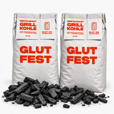 Produktbild von Gulfest weiße Säcke Restaurant Grillkohle 2 x 10 kg - 40-120 mm | große Stücke Kohle für Kamado Grill & Smoker für lange Grillsessions | C44-Zittau