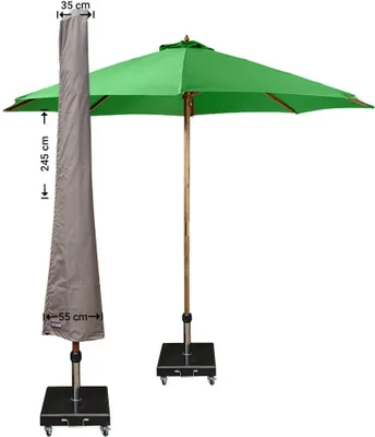 Produktbild von Raffles Covers Abdeckung für Sonnenschirm H: 245 cm | Atmungsaktiv | Wasserdicht | UV-beständig | Doppelnähte | Inklusive Befestigungsstab