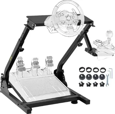 Image de Support de volant de course - Réglable en hauteur - Gaming - Simulateur de course - 80x57,5x48 cm