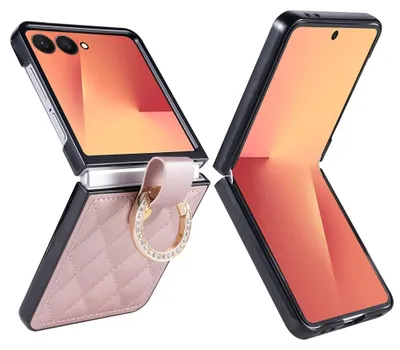 Produktbild von Handy Hülle Ringhalter für Samsung Galaxy Z Flip8 Kunstleder Strassverzierung