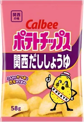 Immagine prodotto di Calbee | Patatine Kansai Dashi-shoyu - 53 g - Gusto salsa di soia - Pasta dashi - Snack