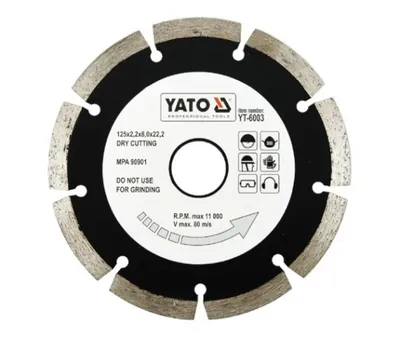 Produktbild von Yato YT-6003, Segmentierte Radkranzdiamanttrennscheibe, Beton, Granit, 12,5 cm, 191 g, Sichtverpackung, 1 Stück(e)