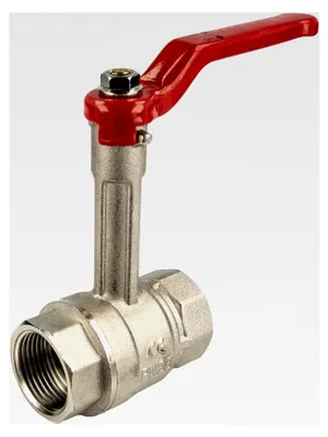 Produktbild von Kugelhahn mit verlängerter Spindel, beidseitig Innengewinde Rp 1/2 Zoll (DN 15), Messing vernickelt