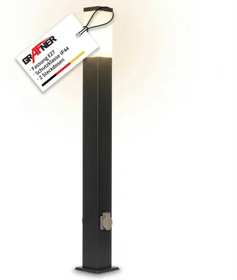 Zdjęcie produktu dla Grafner® Lampa ogrodowa stojąca 100 cm WL10799 z 2 gniazdkami