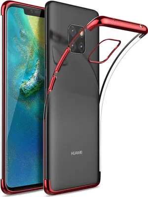 Produktbild von Conie Silikon Schutzhülle für Huawei Mate 20 Pro Tasche Case Cover Bumper Hülle Rand in Rot