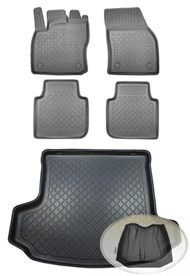 Produktbild von SET Kofferraumwanne Gummifußmatten für Skoda Kodiaq Style Steilheck Geländewagen SUV 5-türer 2016- 7Sitze (1. + 2. Sitzreihe) 7Sitze (3. Reihe unten)