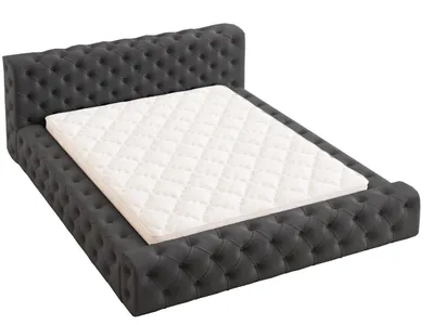 Produktbild von GRAINGOLD Glamour Polsterbett 180x200 cm Armani Bis - Premium Doppelbett, Samtstoff, Lattenrost - Bett mit Bettkasten - Schwarz (Magic Velvet 2219)