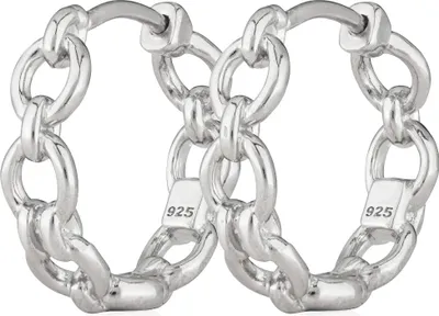 Produktbild von Paar Creolen 925 Silber Ø20mm Klappcreolen Ohrringe rhodiniert Kettencreolen