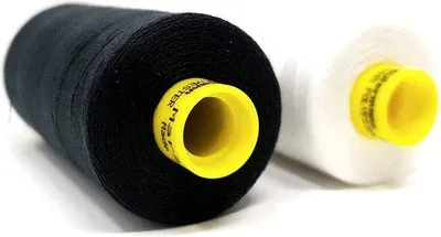 Immagine prodotto di Set di filo da cucito bianco e nero, 1000 m, poliestere, a due capi