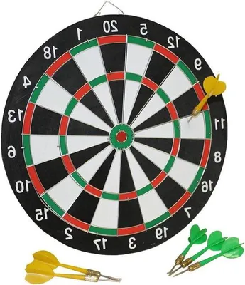 Produktbild von Famanu Dartboard Dubbelseitig - 29 cm - Grün und Gelb