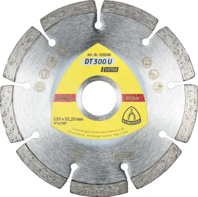 Produktbild von Klingspor DT 300 U Diamanttrennscheiben, 125 x 1,6 x 22,23 mm 9 Segmente 36,4 x 1,6 x 7 mm, Standardverzahnung