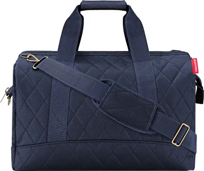 Produktbild von reisenthel allrounder L Reisetasche Weekender, 48x29x39.5 cm, 30 Liter, recyceltes Polyester, Rhombus Midnight Gold, special edition, Handgepäck, Doktortaschen-Prinzip