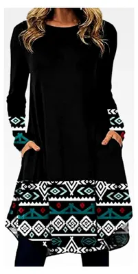 Produktbild von Elegantes Winterkleid für Damen mit Rundhalsausschnitt und Taschen