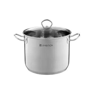Produktbild von AMBITION Acero 16 l - Gastronomischer Topf / Kochtopf aus Edelstahl mit Deckel