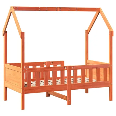 Produktbild von Kinderbett Hausbett Wachsbraun 70x140 cm Kiefer