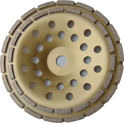Produktbild von Trade-Shop Diamant Schleifteller Schleiftopf 230mm Durchmesser 22,23mm Bohrung für viele Elektrowerkzeuge mit M14 Gewinde / Segmente 5mm Doppel Reihe