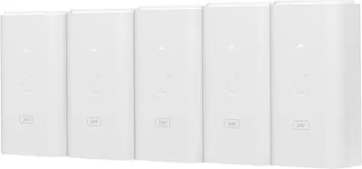Produktbild von Ubiquiti POE-24-12W-5P, Gigabit Ethernet, 10,100,1000 Mbit/s, 90 - 260 V, 47 - 63 Hz, 0,5 A, 0 - 40 °C