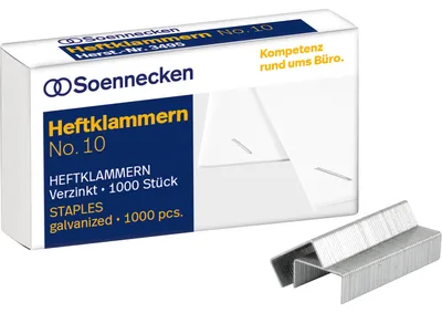 Produktbild von Heftklammern 3495 Nr.10 verzinkt 1000 Stück Packung mit 100 Stück