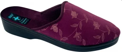 Produktbild von Damen Hausschuhe ADANEX bio 18565 burgund mit blumen