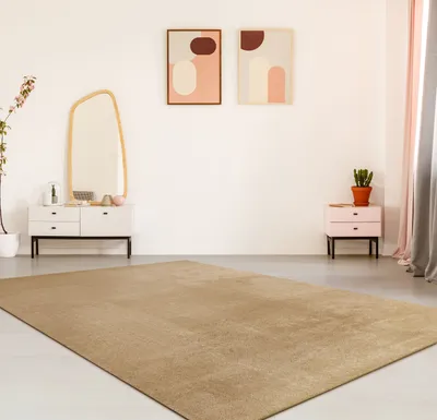 Produktbild von Moderner Wohnzimmer Teppich Kurzflor Waschbar Weich Einfarbig Felloptik Anti-Rutsch Grösse 140x200 cm