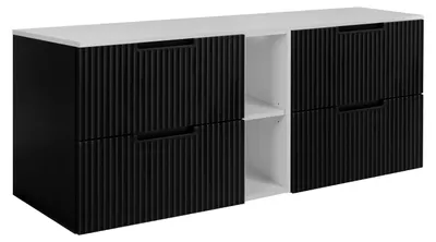 Zdjęcie produktu dla Szafka łazienkowa, czarno-biała, 180 (2 x 80 + 20) x 58,6 x 46 cm