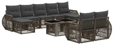 Produktbild von vidaXL Gartensofa-set 10 stk. Grau und Dunkelgrau Poly-Rattan