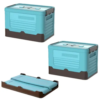 Imagen del producto de Juego de 2 cajas de almacenamiento plegables con tapa
