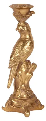 Produktbild von Kerzenhalter Vogel, 23,5 cm - Gold - Harz