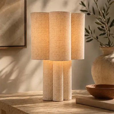 Produktbild von Milton & Oldbrook Tischlampe Kazan Beige Leinen