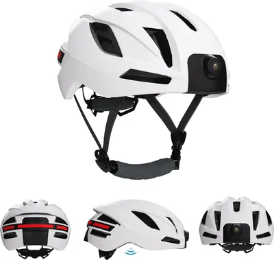 Produktbild von INF Bluetooth Fahrradhelm mit Kamera & GPS – Aufnahme, Freisprechen Weiß