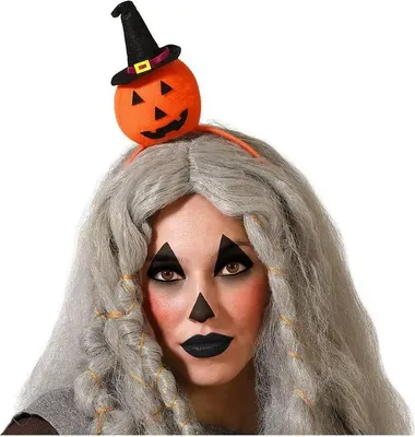 Imagen del producto de Diadema de Halloween con motivos de calabaza, color gris. Talla única