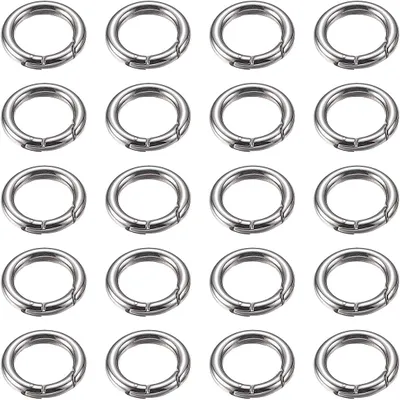 20 runde Karabinerhaken, 20 mm, silber, Zinklegierung