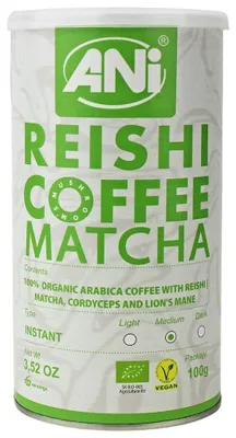 KAWA ROZPUSZCZALNA ARABICA Z REISHI I MATCHĄ BIO 100 g - ANI