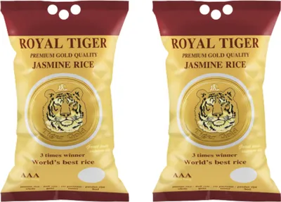 Produktbild von Royal Tiger Jasminreis Duftreis Premium Gold, 2x 5kg Beutel, Langkornreis