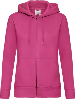 Produktbild von Fruit Of The Loom Lady-Fit Damen Kapuzenjacke / Sweatshirt-Jacke mit Kapuze BC1372 (M) (Fuchsie)