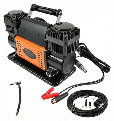 Immagine prodotto di Compressore portatile per pneumatici auto - Compressore d'aria 12V - Doppio cilindro, 1080W - Alta pressione, 150 PSI - Pompa d'aria robusta per auto