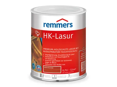 Obrázok produktu pre Remmers HK-Lasur 3v1 mahagón, 0,75 l, lazúra na drevo v exteriéri, trojitá ochrana dreva s impregnáciou + základným náterom + lazúrou, ochrana proti vlhkosti a UV žiareniu