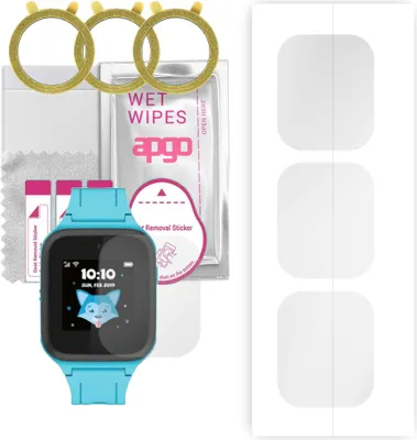 Produktbild von apgo 3 Stück Schutzfolie, klar, kompatibel mit TCL Movetime MT40 Smartwatch, Hydrogel Displayschutzfolie mit Positionierhilfe, Displayfolie, robust und kratzfest