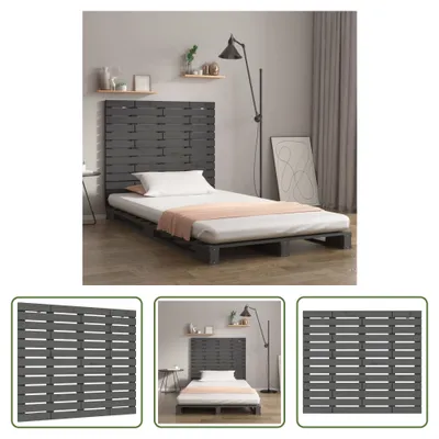 Produktbild von The Living Store Wand-Kopfteil Grau 81x3x91,5 cm Massivholz Kiefer