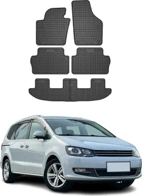 Produktbild von Fußmatten Automatten für VW Sharan II 2010-2023 Gummimatte 3D Schwarz 6 tlg
