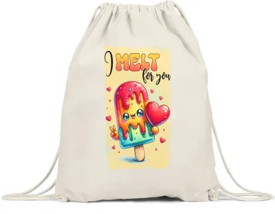 Produktbild von I Melt For You Turnbeutel Eiscreme Herz Liebe Süßes Geschenk Romantisches Design