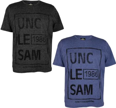 Produktbild von UNCLE SAM Vintage Herren T-Shirt, Pigmentdruck, Größe:L, Farbe:Anthrazit