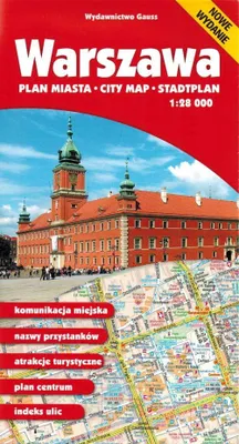 Zdjęcie produktu dla Gauss Mapa Warszawy 2024/2025 z indeksem ulic